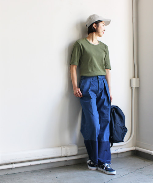 PHEENY DENIM WIDE TUCK SLACKS デニム パンツ