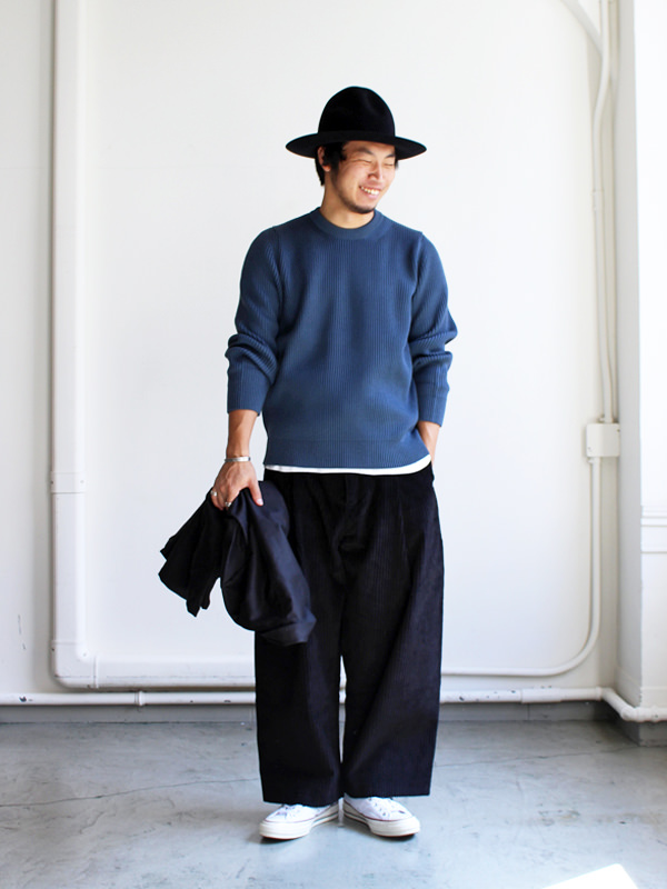 AURALEE / オーラリー | SUPER FINE WOOL RIB KNIT BIG P/O ニット | 4 | NAVY | メンズ