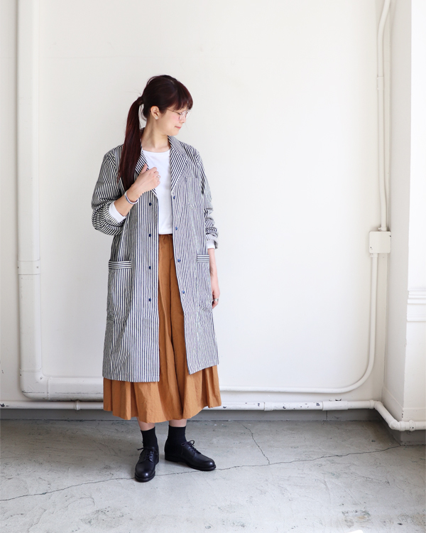 maillot(マイヨ) Indigo Hickory Shop Coat (インディゴヒッコリー ...